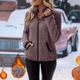 thumbnail image 1 of Ynynloco Women's Full Zip Fleece Jacket Faux Shearling Warm Winter Long Sleeve Stand Collar Sherpa Coat Outwears with Pocket, 1 of 6