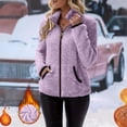 thumbnail image 1 of Ynynloco Women's Full Zip Fleece Jacket Faux Shearling Warm Winter Long Sleeve Stand Collar Sherpa Coat Outwears with Pocket, 1 of 6