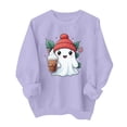 thumbnail image 1 of Ynynloco Women's Halloween Sweatshirt, Spooky Season Graphic Crewneck Top Ghost Fall Casual Outfits, 1 of 5