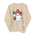 thumbnail image 1 of Ynynloco Women's Halloween Sweatshirt, Spooky Season Graphic Crewneck Top Ghost Fall Casual Outfits, 1 of 5
