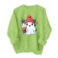 thumbnail image 1 of Ynynloco Women's Halloween Sweatshirt, Spooky Season Graphic Crewneck Top Ghost Fall Casual Outfits, 1 of 5