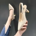 thumbnail image 1 of Ynynloco Women's Kitten Heel Slingback Low Pumps 3 Inches Stiletto Pointed Closed Toe Elegant Dressy Office Bridal Wedding Party Shoes, 1 of 9