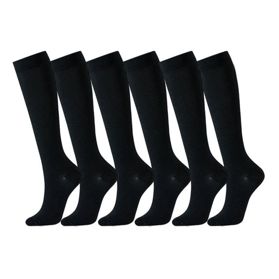 Ynynloco Women's Knee High Socks Outdoor Sport Athletic Socks Casual Absorbing Long Tube Socks 6 Pack