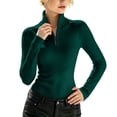 thumbnail image 1 of Ynynloco Women's Quarter Zip Pullover Polar Fleece Sweatshirts Long Sleeve Slim Fit High-Neck Jacket Warm Tops, 1 of 8