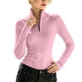 thumbnail image 1 of Ynynloco Women's Quarter Zip Pullover Polar Fleece Sweatshirts Long Sleeve Slim Fit High-Neck Jacket Warm Tops, 1 of 8