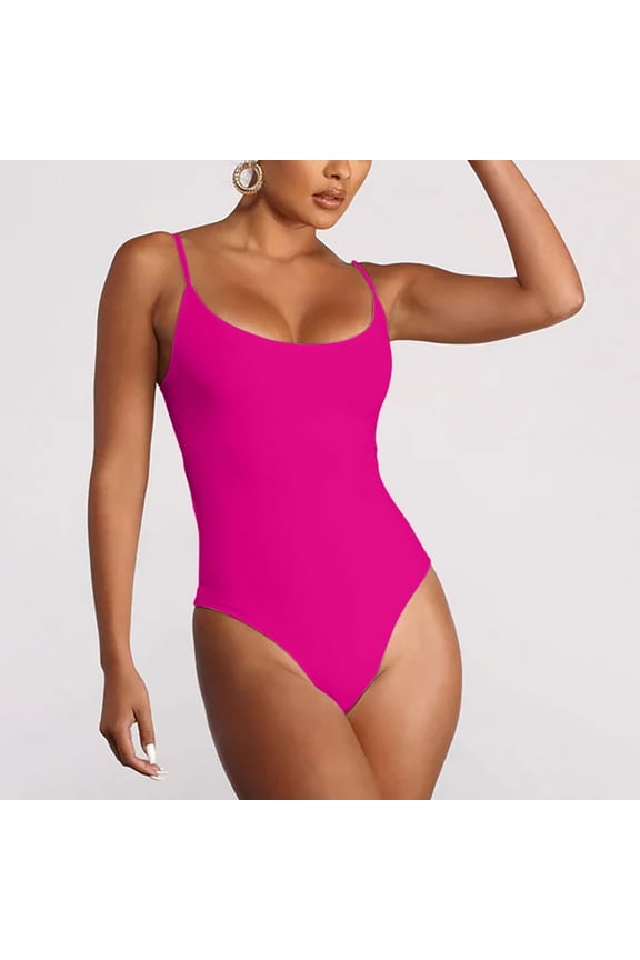 Women's Retro 80s/90s Inspired High Cut Low Back Padding One Piece Swimwear Bathing Suits
