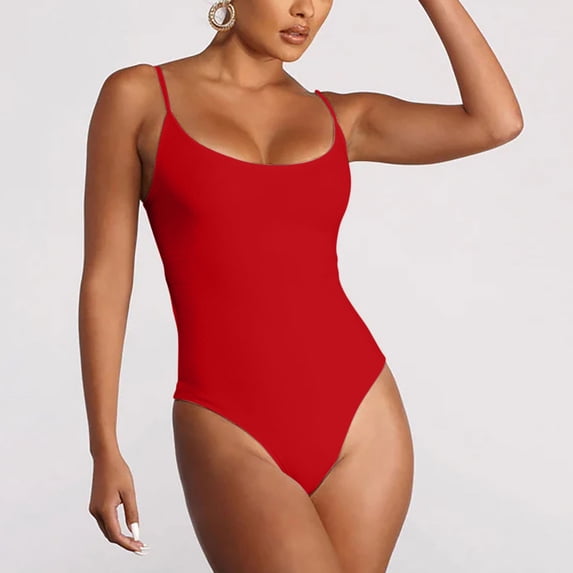 Ynynloco Women's Retro 80s/90s Inspired High Cut Low Back Padding One Piece Swimwear Bathing Suits