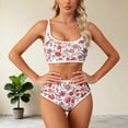 thumbnail image 1 of Ynynloco Women's Retro Floral Bikini Sets Whip Stitch High Waisted Scoop 2 Piece Bathing Suits for Women, 1 of 5