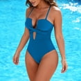 thumbnail image 1 of Ynynloco Women's Ruched Push Up Wrap Front Swimsuit One Piece Tummy Control Bathing Suits Bandeau Support Slimming Swimwear, 1 of 9