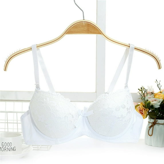 Ynynloco Women's Sexy Lace Super Push Up Plus Size Adjustable Straps Bra Underwire Unlined Everyday Bra