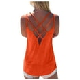thumbnail image 1 of Ynynloco Women's Sleeveless Camisole Tank Tops Spaghetti Strap Criss Cross Back Tank Tops Loose Hollow Out Camisole Shirt, 1 of 5