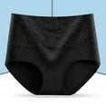 thumbnail image 1 of Ynynloco Women's Soft Pure Cotton High-waisted Jacquard Rose Tummy-control Panties Full Coverage Lace Panties, 1 of 3