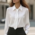 thumbnail image 1 of Ynynloco Women's Tie Neck Blouse Long Sleeve Dressy Chiffon Blouse Work Shirt for Office Business Professional Casual Tops, 1 of 3