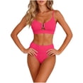 thumbnail image 1 of Ynynloco Womens 2 Piece High Waisted Bikini Sets Modest Tummy Control Swimsuits Cutout Crisscross Ruched Bathing Suit, 1 of 5