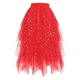 thumbnail image 1 of Ynynloco Womens A-Line Glitter Star Asymmetrical Tulle Tutu Skirt Elastic High Waist Layered Ruffle Party Skirt Tea Party Tutus, 1 of 4