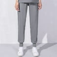thumbnail image 1 of Summer Savings 2025 Ynynloco Womens Lightweight Scurb Pants Solid Color Working Uniform Plus Size Breathable Workwear Straight Leg Jogger Pants, S-5XL, 1 of 3