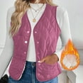 thumbnail image 1 of Ynynloco Womens Puffer Vest Zip Quilted Snap Button Sleeveless Lightweight Warm Waistcoat Padded Gilet with Pockets, 1 of 9