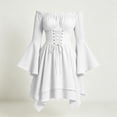 thumbnail image 1 of Ynynloco Womens Renaissance Dress Corset Dress Off Shoulder Bell Sleeve Medieval Costume Victorian Party Lace Up Bustier Witch Wedding Under Dress, 1 of 9