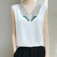thumbnail image 1 of Ynynloco Womens Silk Satin Lace Camisole Tank Tops Summer V Neck Casual Classic Top Loose, 1 of 3
