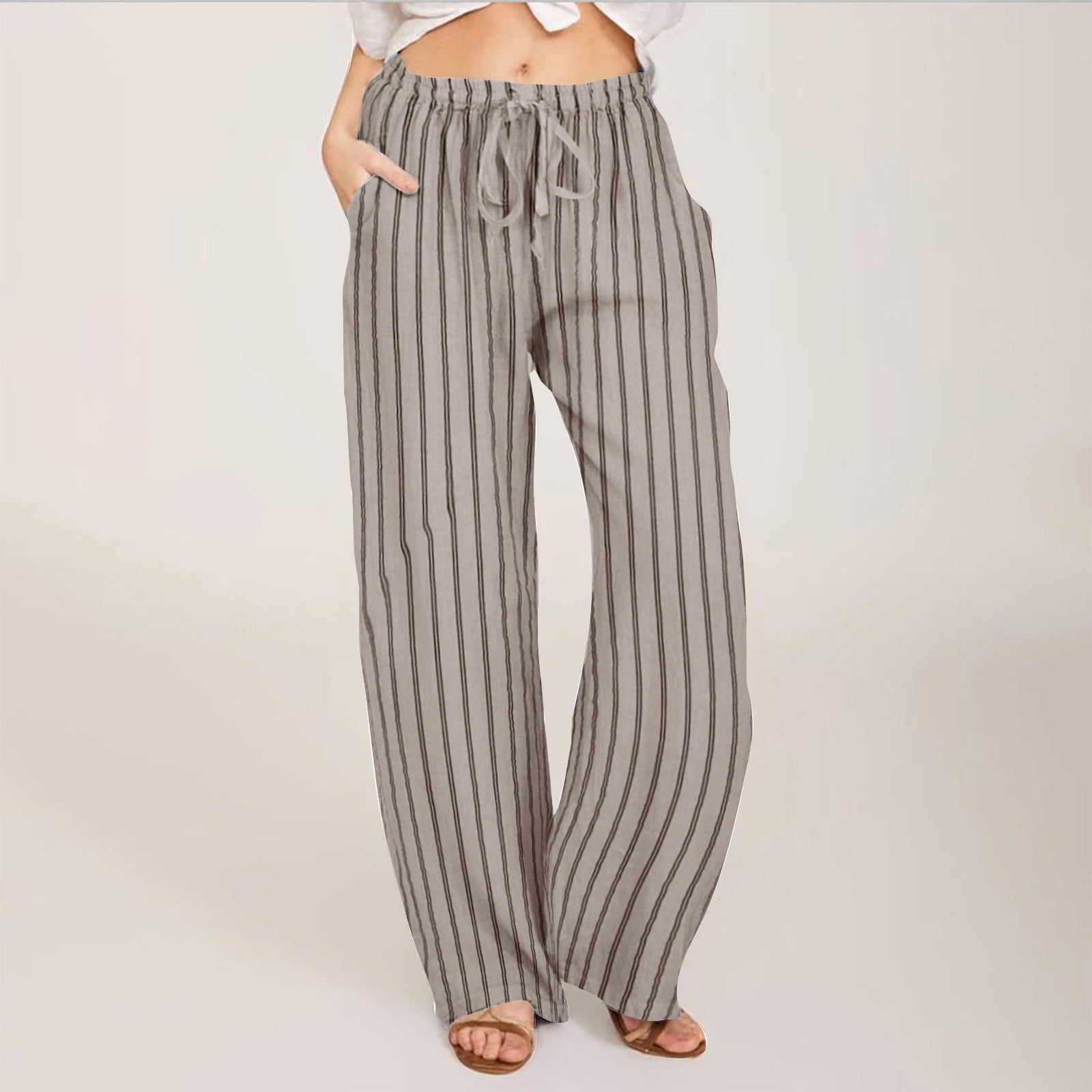 Women Fashion Casual Loose Striped Knitted Pants main image 0