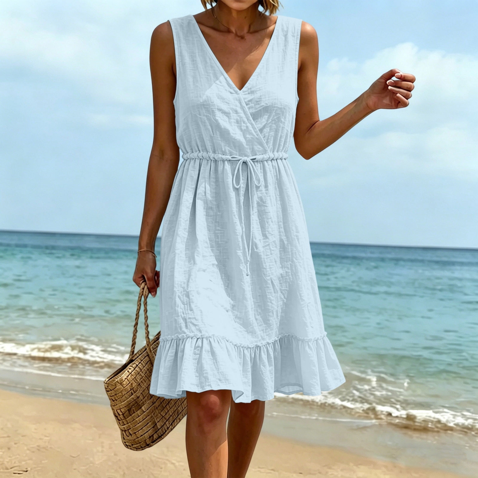 zunie denim dress and Floral RP_ShockAbsorption frayed hem Dress is We STILL Can't Get Color:White/Brown/Black