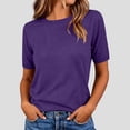 thumbnail image 1 of Ynynloco Womens T Shirts Short Sleeve Crew Neck Shirts Basic Tee Tops Blouse Casual Work Soft Basic Tees for Ladies, 1 of 7