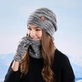 thumbnail image 1 of Ynynloco Womens fashion Winter Beanie Hat Scarf Gloves Headband Set, Slouchy Beanie Ear Warmer Knit Touchscreen Gloves Warm 3 Gift Set, 1 of 2