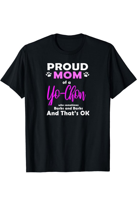 Yo-Chon Mom Dog Love Yorkie + Bichon Frise = T-Shirt