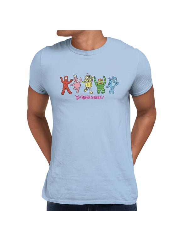 Dancing Characters Lineup Mens T-Shirt (Light Blue, S-XXXL)