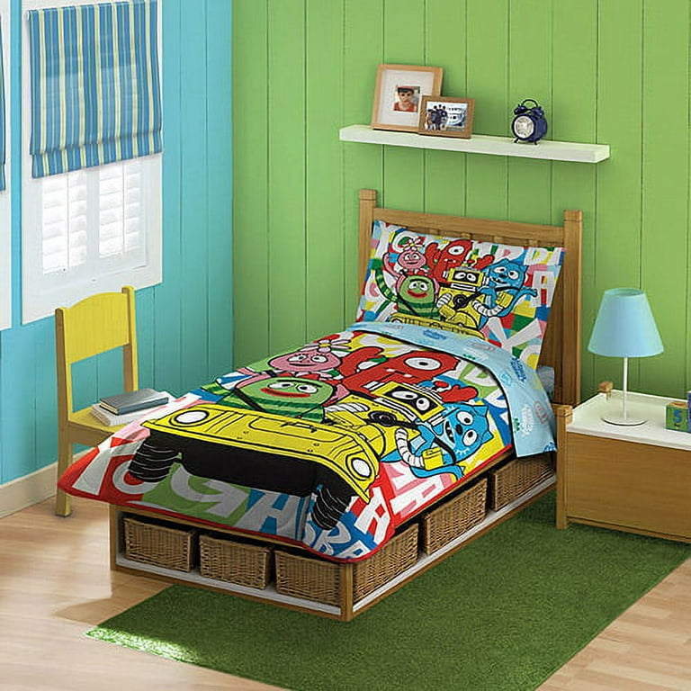 Yo Gabba Gabba Toddler Bedding 4 Piece Set Jeep Fun Walmart