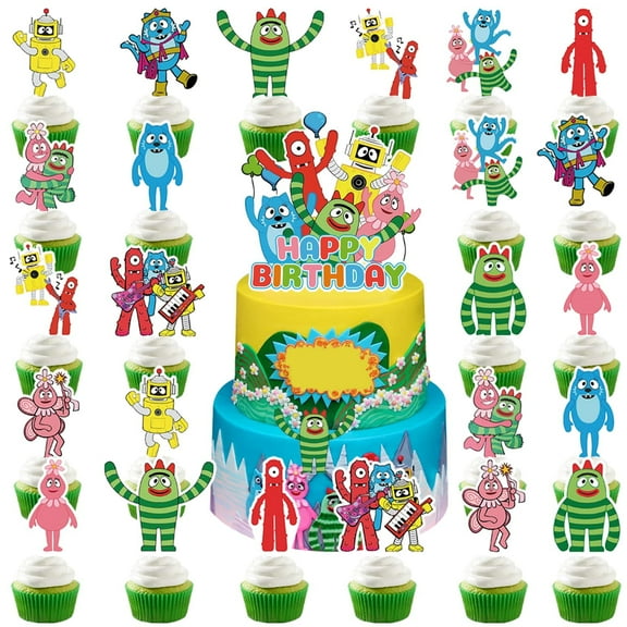 Yo Gabba Party Decoration, 50 pcs Yo Gabba Cake Decoration Party Supplies Cupcake Toppers cake decoration
