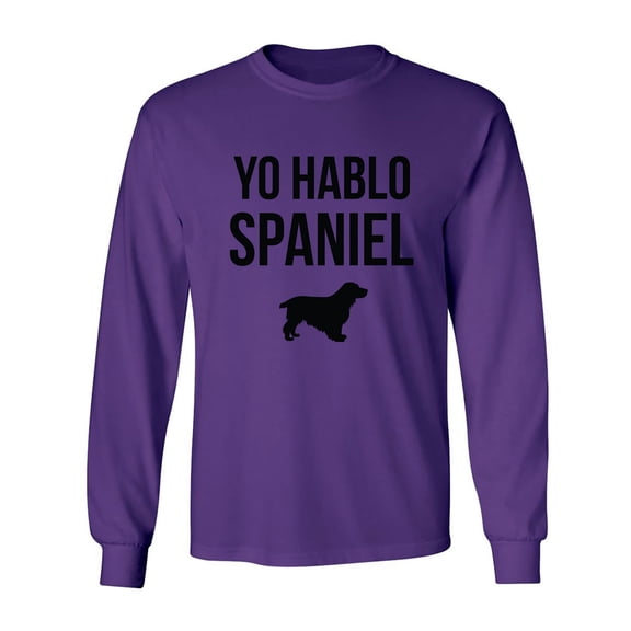 Yo Hablo Spaniel Adult Long Sleeve T-shirt