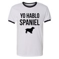 thumbnail image 1 of Yo Hablo Spaniel Adult Short Sleeve Ringer T-shirt, 1 of 3