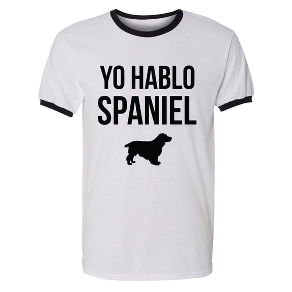 Yo Hablo Spaniel Adult Short Sleeve Ringer T-shirt
