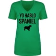 thumbnail image 1 of Yo Hablo Spaniel Womens V-Neck T-Shirt, 1 of 2