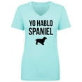 thumbnail image 1 of Yo Hablo Spaniel Womens V-Neck T-Shirt, 1 of 3