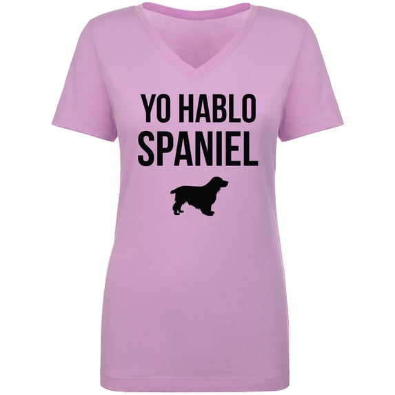 Yo Hablo Spaniel Womens V-Neck T-Shirt