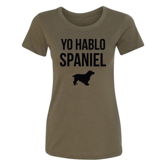 Yo Hablo Spaniel Womens crewneck tee
