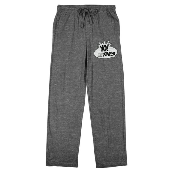 Yo! MTV Raps Logo Men's Heather Gray Sleep Pants-Small