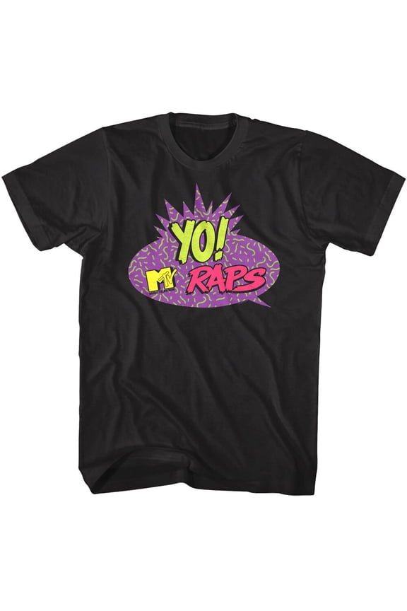 Yo MTV Raps Speech Bubble Logo Men's T Shirt Hip-Hop Music Videos Fab 5 Freddy