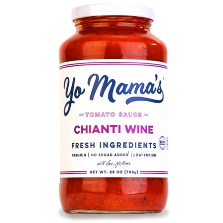 Yo Mama's Foods Chianti Wine Marinara Pasta Sauce, 25 Ounce, 12 per Case