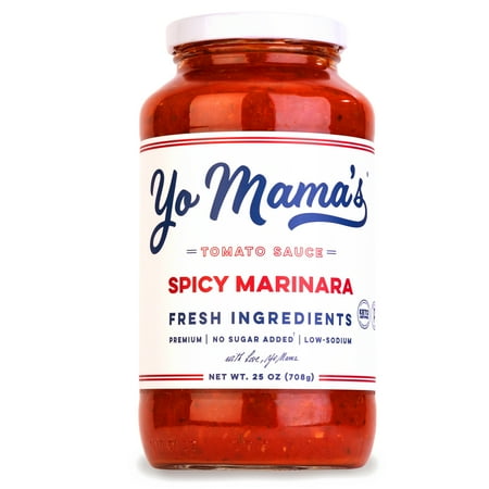 Yo Mama's Foods Gluten-Free, Keto, Spicy Marinara Pasta Sauce, 25 oz