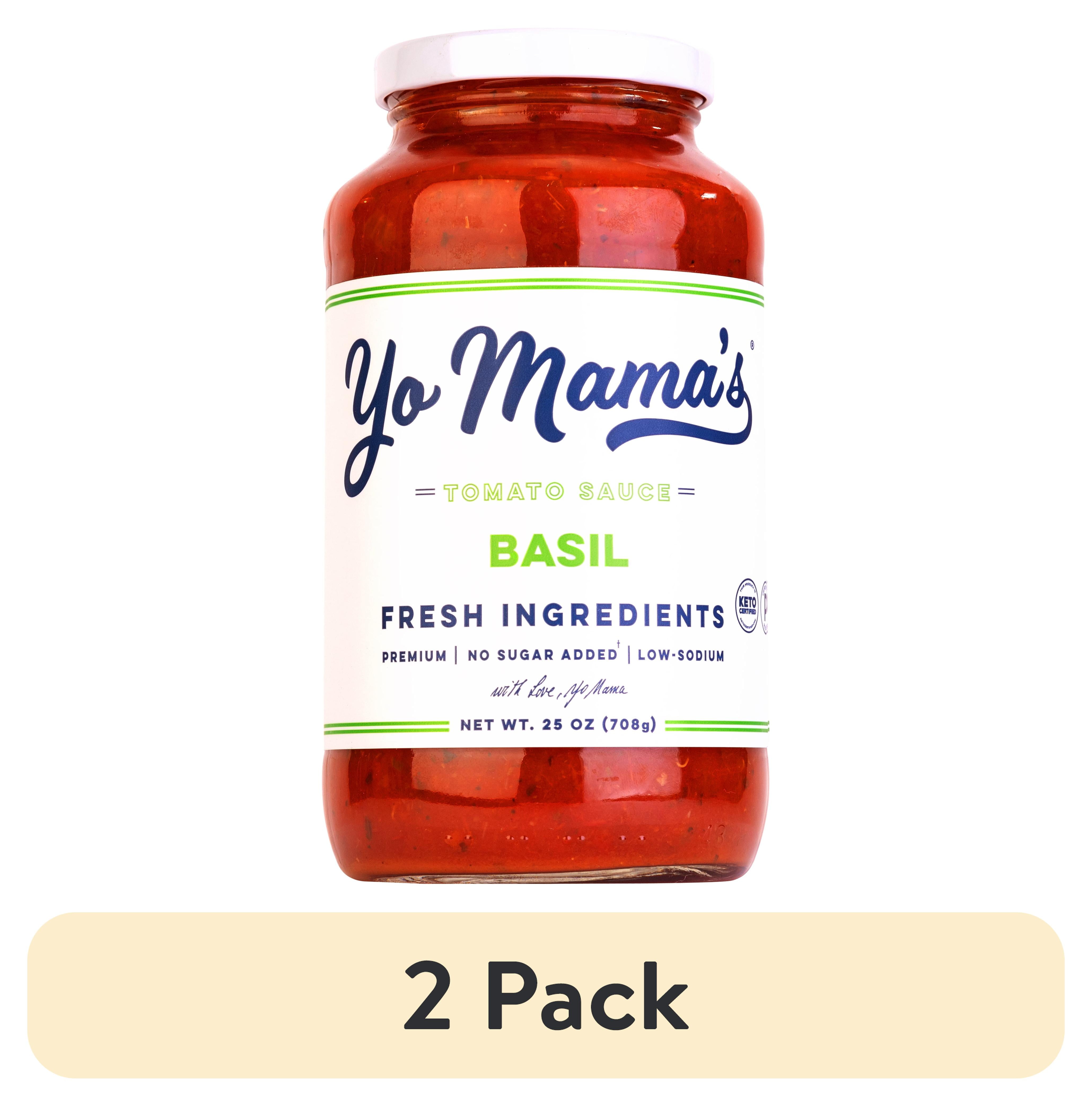 (2 pack) Yo Mama's Foods GlutenFree, Keto, Tomato Basil Pasta Sauce