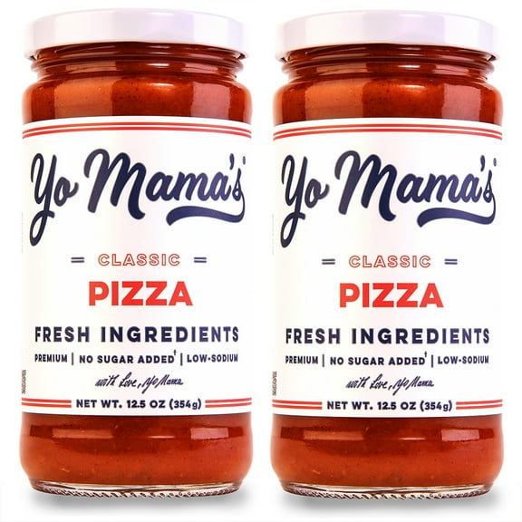 Yo Mama's Foods Keto Classic Pizza Sauce Pack of (2) - Vegan, No Sugar Added, Low Carb, Low Sodium, Gluten Free, Paleo, and Made with Fresh Non-GMO Tomatoes!