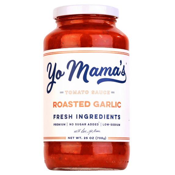 Yo Mama's Foods Keto Friendly Roasted Garlic Pasta Sauce, 25 oz