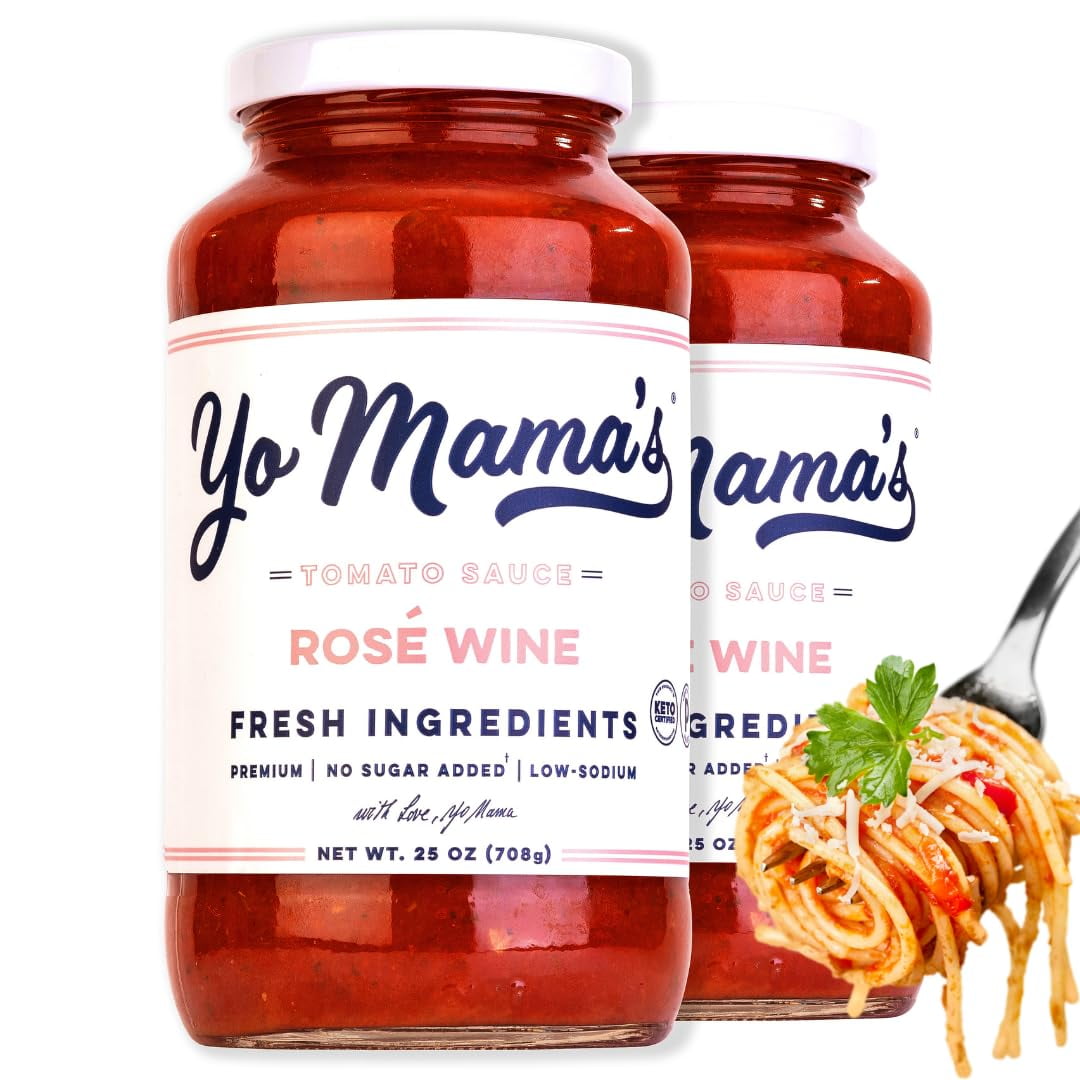 Yo Mama's Foods Keto Rosé Wine Pasta Sauce - Pack of (2) - No Sugar ...