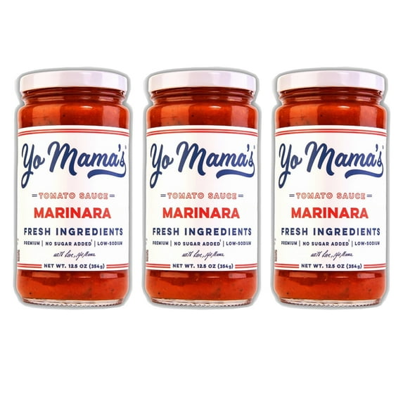 Yo Mama's Foods No Sugar Added, Low Carb, Marinara Sauce, 12.5 oz (Pack of 3)