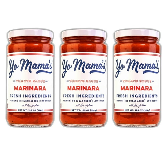 Yo Mama's Foods No Sugar Added, Low Carb, Marinara Sauce, 12.5 oz (Pack of 3)