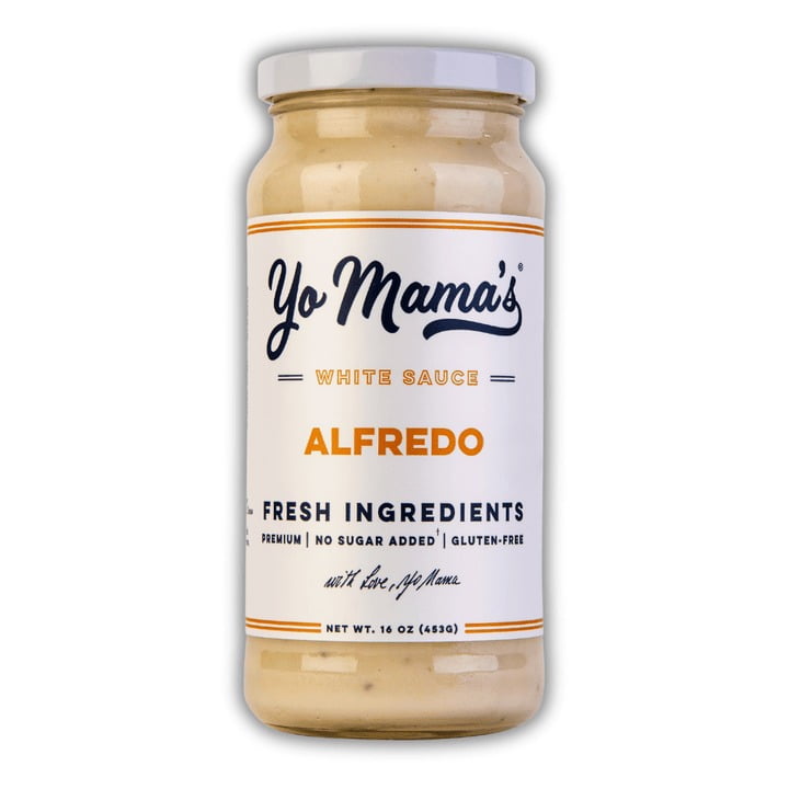 Yo Mama's Foods Classic Alfredo Sauce, 16 oz, All-Natural, Gluten