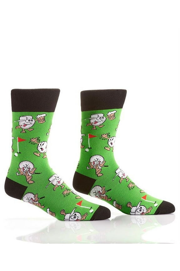 Putt And Pint - Funky Men's Crew Socks for Dress or Casual Wear Size 7-12